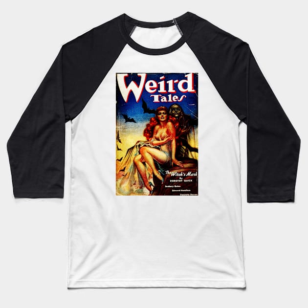 Weird Tales Magazine Baseball T-Shirt by babydollchic